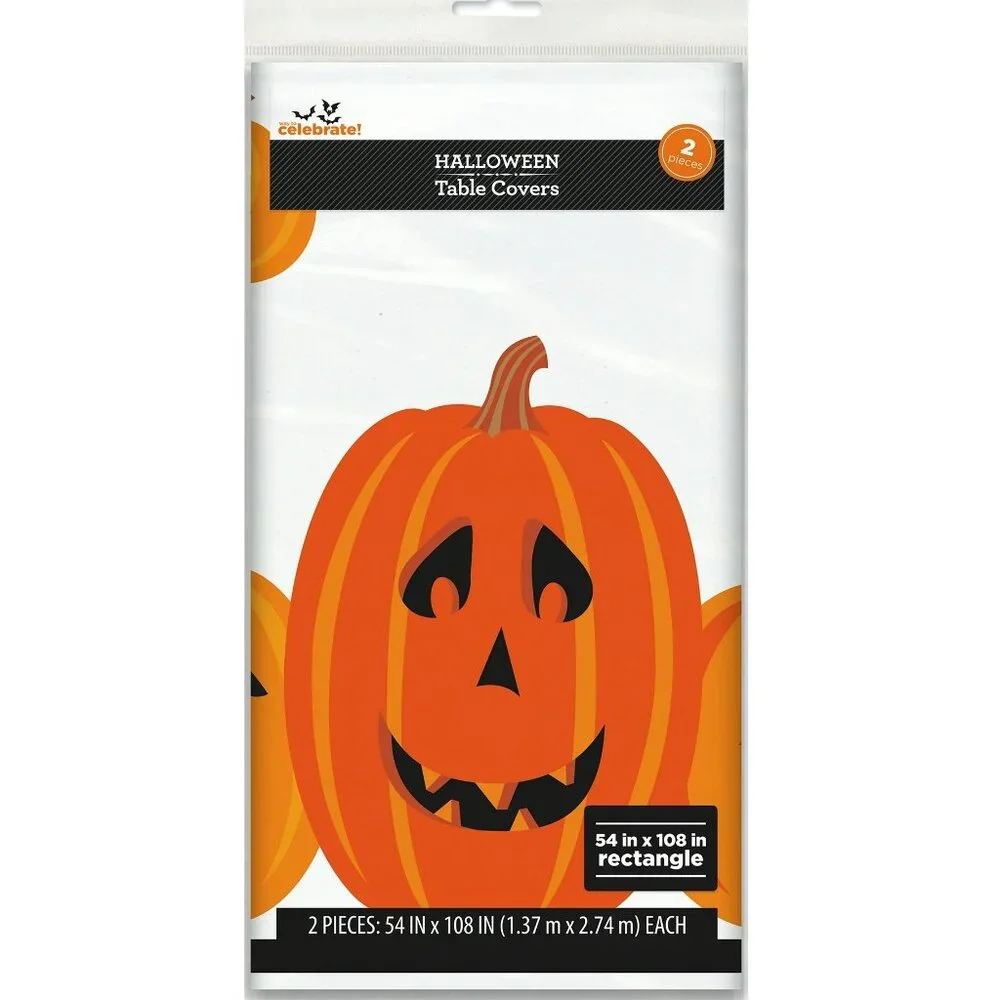 Halloween Pumpkin Toss Plastic Table Covers 2 Count Way To Celebrate Party